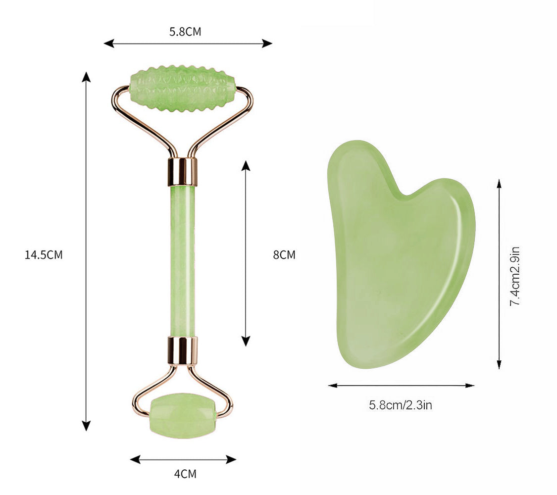 Gua sha 100% puro  de jade de 2 piezas