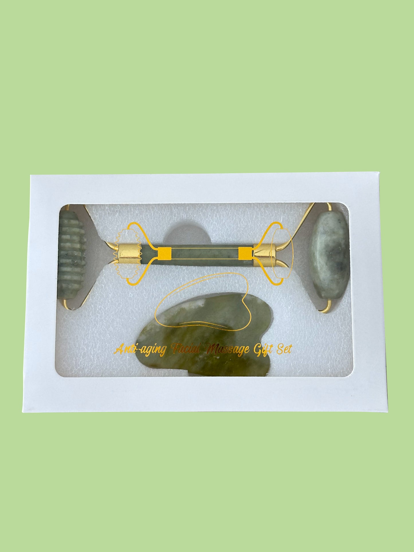 Gua sha 100% puro  de jade de 2 piezas