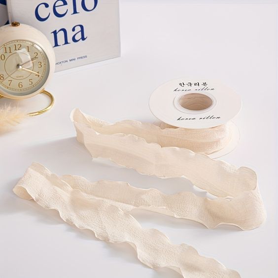 3m de cinta de encaje fruncido de 4cm